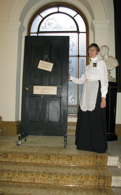 Our housemaid Wendy at the door to The Geologists' House